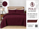 Sheikh Decor Polo Luxury Cotton Quilted Bedspread Set – 3 Piece | King Size (90 × 90 Inches)