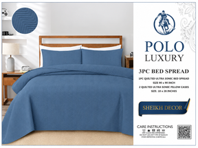 Sheikh Decor Polo Luxury Cotton Quilted Bedspread Set – 3 Piece | King Size (90 × 90 Inches)