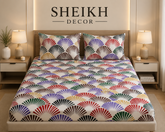 Sheikh Decor Premium Cotton Fitted Bedsheet Set – King Size | Soft & Breathable