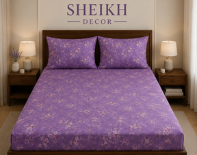 Sheikh Decor Premium Cotton Fitted Bedsheet Set – King Size | Soft & Breathable