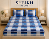 Sheikh Decor Premium Cotton Fitted Bedsheet Set – King Size | Soft & Breathable