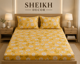 Sheikh Decor Premium Cotton Fitted Bedsheet Set – King Size | Soft & Breathable