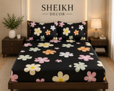 Sheikh Decor Premium Cotton Fitted Bedsheet Set – King Size | Soft & Breathable