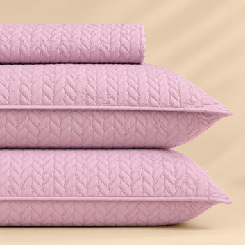 Light Pink 3 Pc Plain Bedspread Set