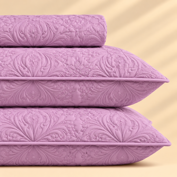 Mauve Pink 3 Pc Plain Bedspread Set
