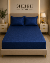 Sheikh Decor Premium Cotton Fitted Bedsheet Set – King Size | Soft & Breathable