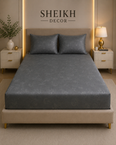 Sheikh Decor Premium Cotton Fitted Bedsheet Set – King Size | Soft & Breathable