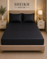 Sheikh Decor Premium Cotton Fitted Bedsheet Set – King Size | Soft & Breathable