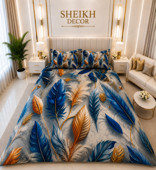 Bedior by SheikhDecor – 5D Digital Bedsheet Set | King Size | 3 Pcs