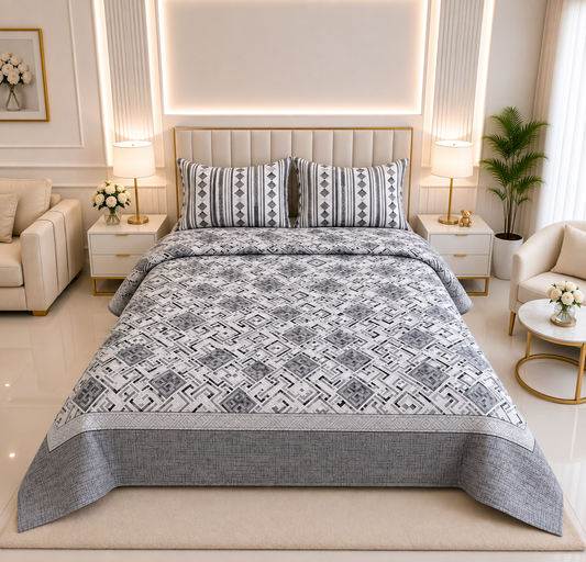 Sheikh Decor Premium Pure Cotton Bedsheet | Soft & Breathable
