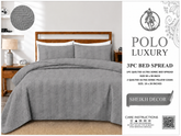 Sheikh Decor Polo Luxury Cotton Quilted Bedspread Set – 3 Piece | King Size (90 × 90 Inches)