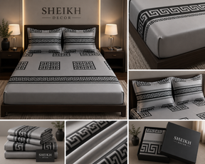 Sheikh Decor Premium Cotton Fitted Bedsheet Set – King Size | Soft & Breathable