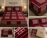 Sheikh Decor Premium Cotton Fitted Bedsheet Set – King Size | Soft & Breathable