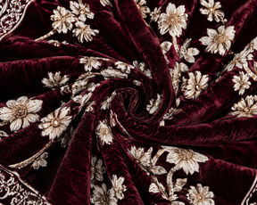 Sheikh Decor Luxury Floral Bridal Bedsheet Set – Premium Cut Velvet | King Size 4 Pcs