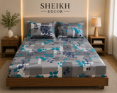 Sheikh Decor Premium Cotton Fitted Bedsheet Set – King Size | Soft & Breathable