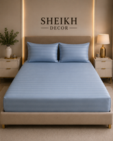 Sheikh Decor Premium Cotton Fitted Bedsheet Set – King Size | Soft & Breathable
