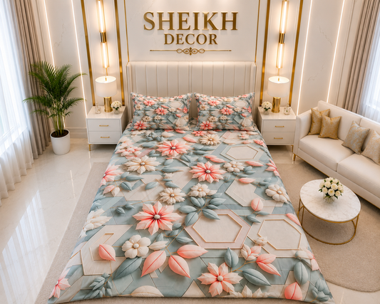 Bedior by SheikhDecor – 5D Digital Bedsheet Set | King Size | 3 Pcs