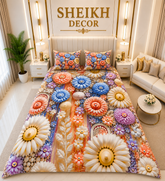 Bedior by SheikhDecor – 5D Digital Bedsheet Set | King Size | 3 Pcs