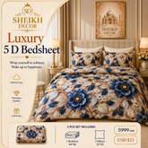 Bedior by SheikhDecor – 5D Digital Bedsheet Set | King Size | 3 Pcs