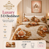 Bedior by SheikhDecor – 5D Digital Bedsheet Set | King Size | 3 Pcs