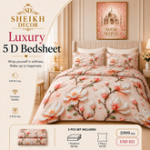 Bedior by SheikhDecor – 5D Digital Bedsheet Set | King Size | 3 Pcs